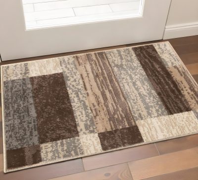 3′ X 5′ Beige Slate Gray Brown Patchwork Area Rug