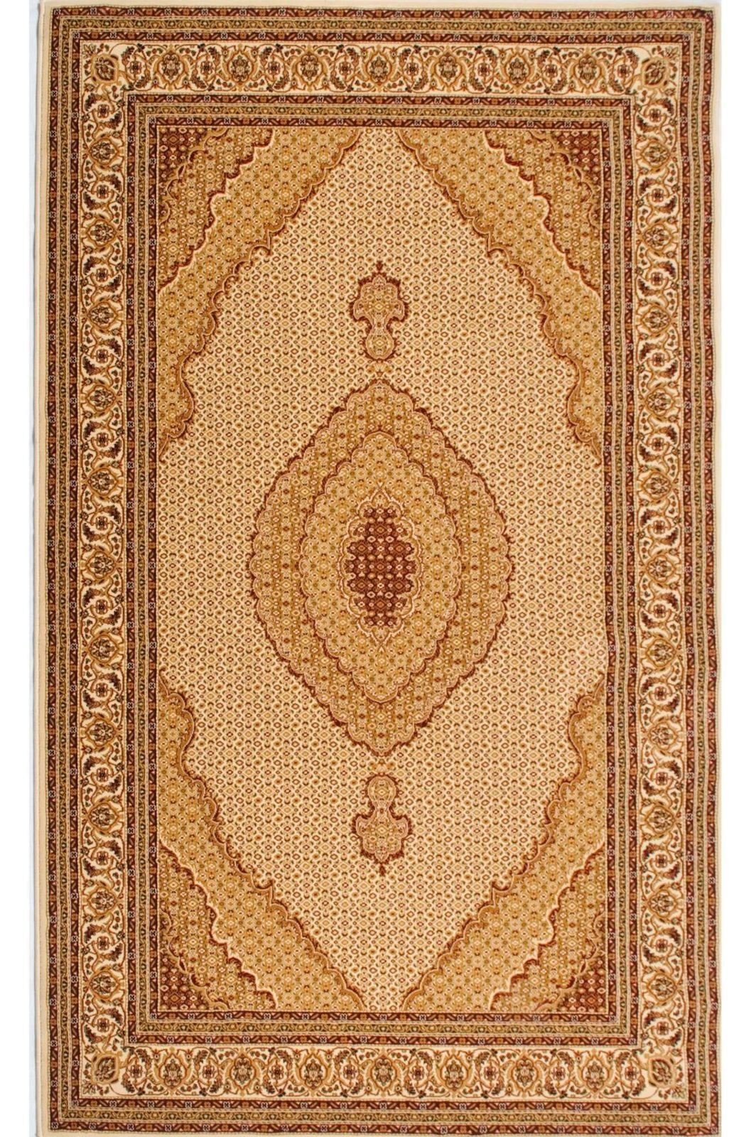 4′ X 6′ Beige and Ivory Oriental Area Rug