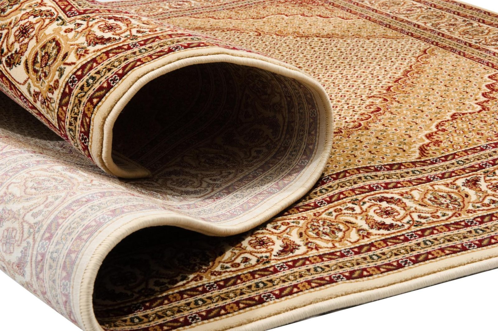 5′ X 8′ Beige and Ivory Oriental Area Rug