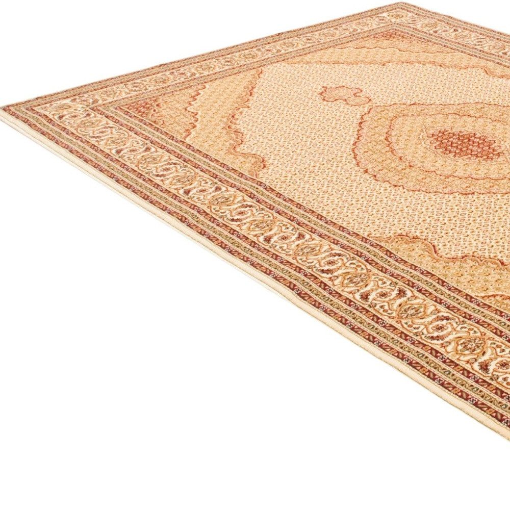 7′ X 10′ Beige And Ivory Oriental Area Rug