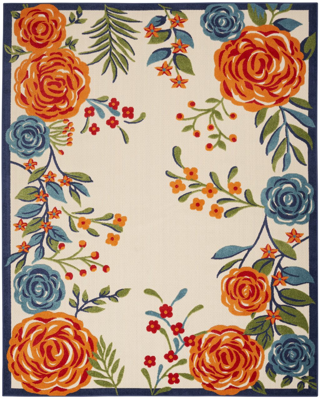9′ X 12′ Multicolor Floral Area Rug