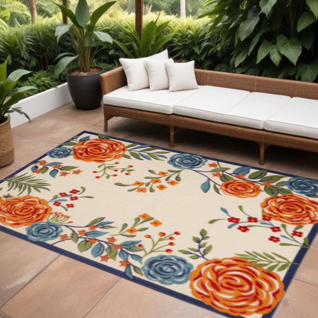 9′ X 12′ Multicolor Floral Area Rug