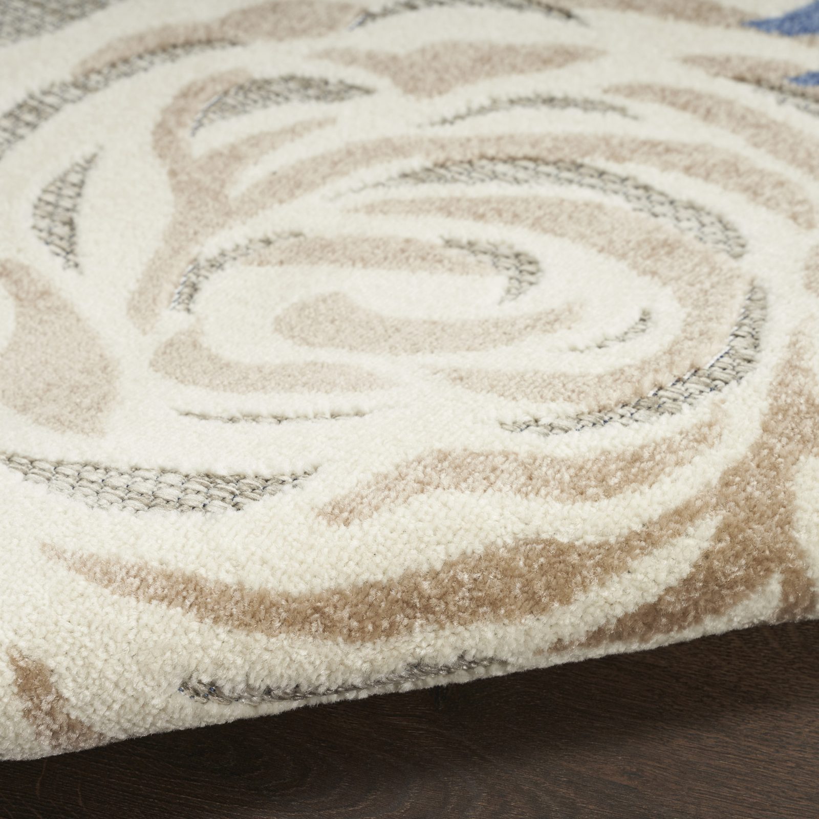 6′ X 9′ Blue And Grey Floral Area Rug