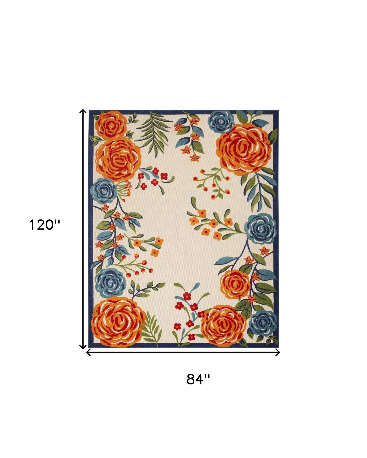 7′ X 10′ Multicolor Floral Area Rug