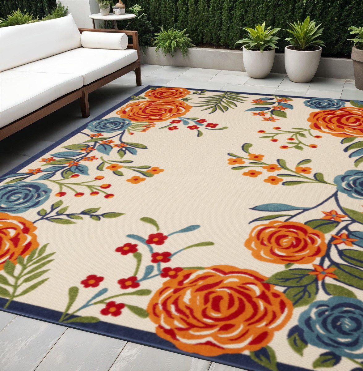 5′ X 8′ Multicolor Floral Area Rug II