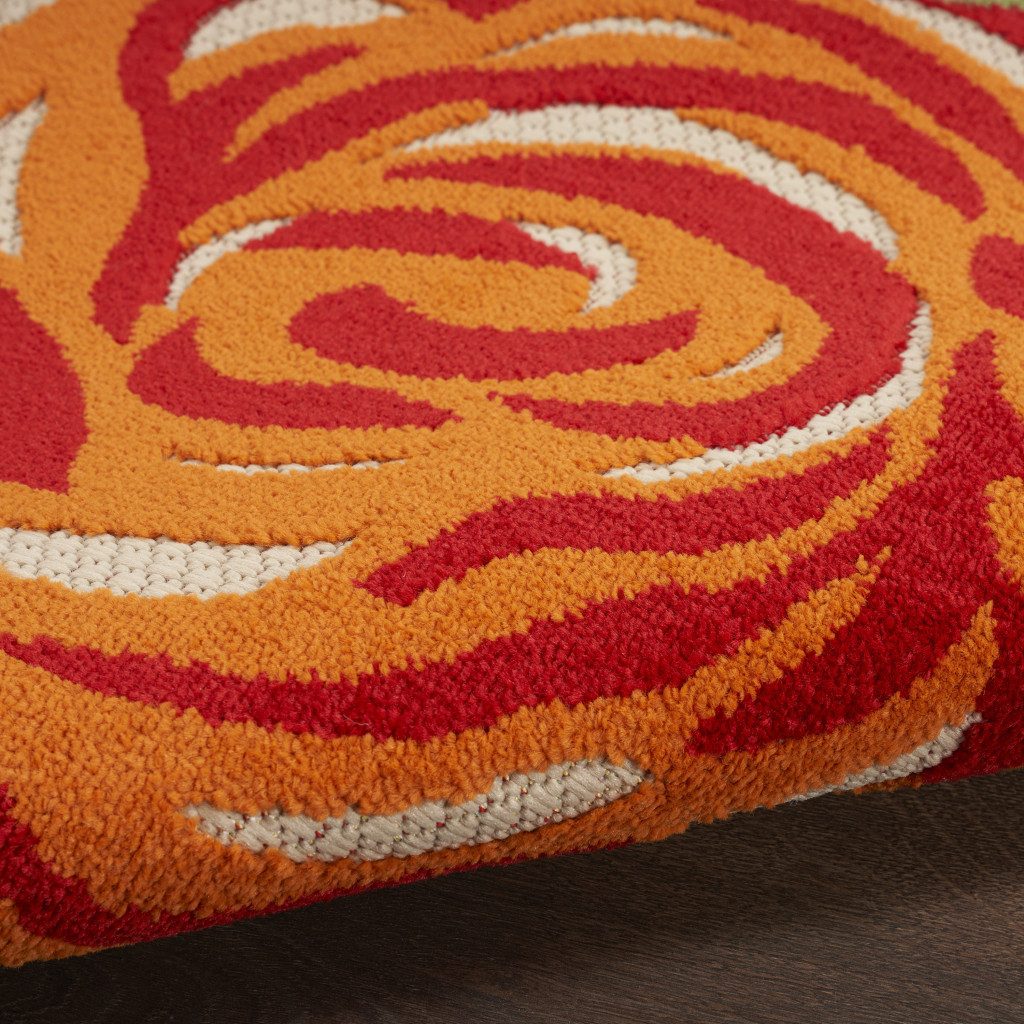 8′ X 11′ Ivory Blue Orange Floral Area Rug II