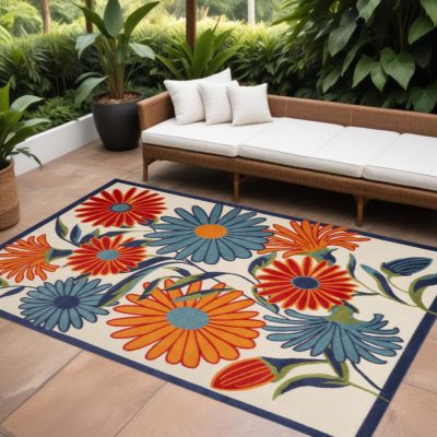 6′ X 9′ Multicolor Floral Area Rug