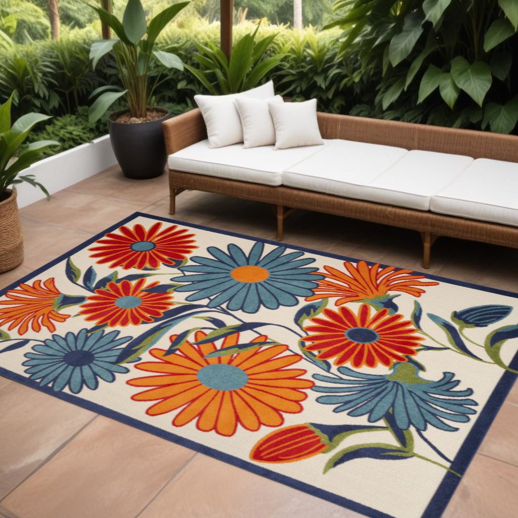 6′ X 9′ Multicolor Floral Area Rug