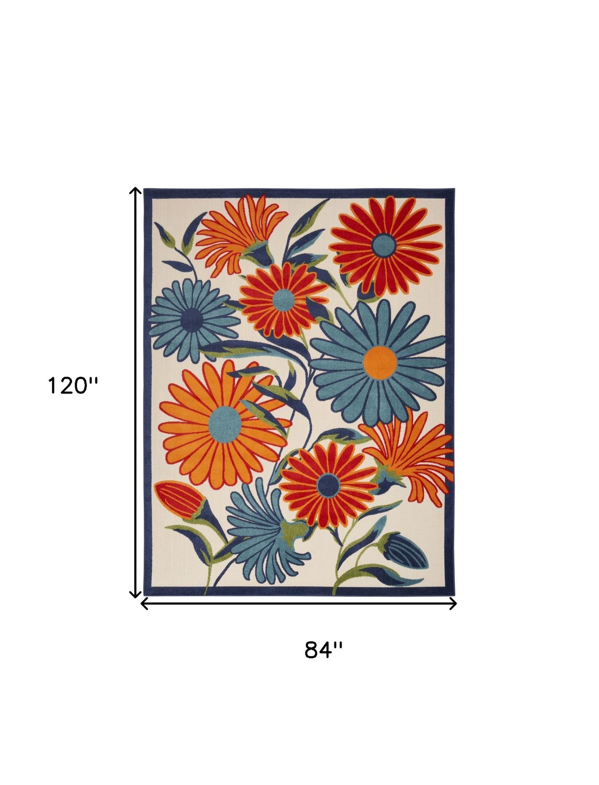 7′ X 10′ Multicolor Floral Area Rug II
