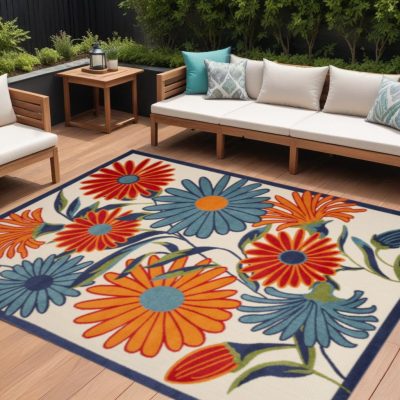 7′ X 10′ Multicolor Floral Area Rug II