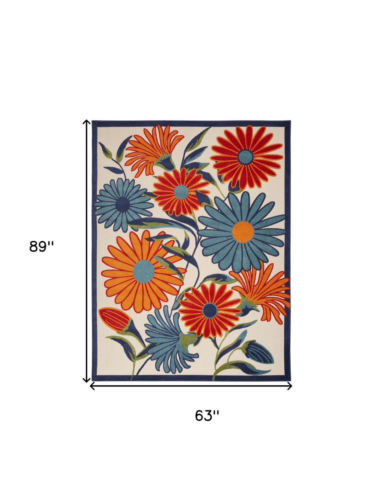 5′ X 8′ Multicolor Floral Area Rug