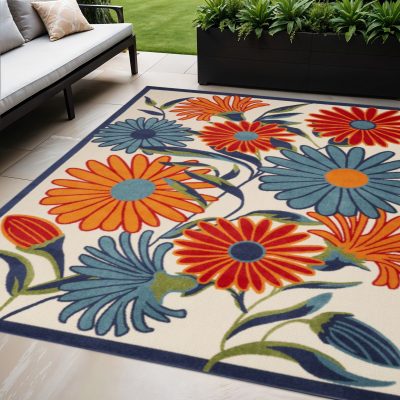 5′ X 8′ Multicolor Floral Area Rug