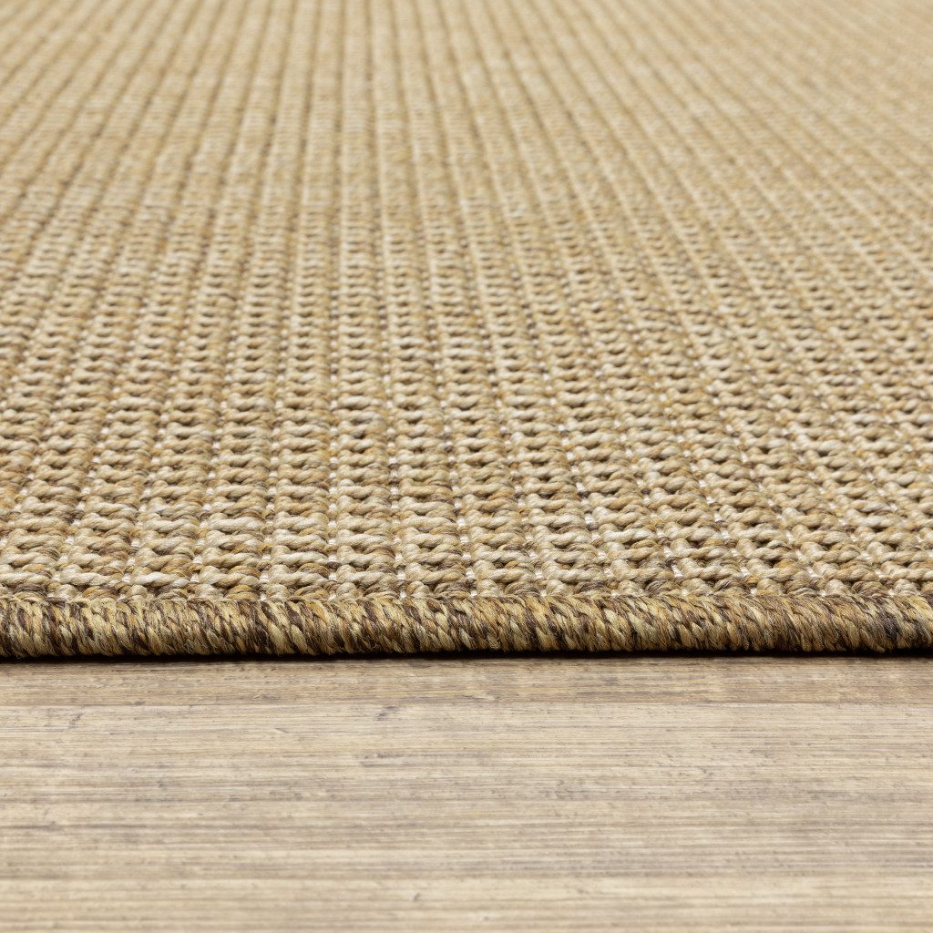 8′ X 8′ Beige Stain Resistant Indoor Outdoor Round Rug