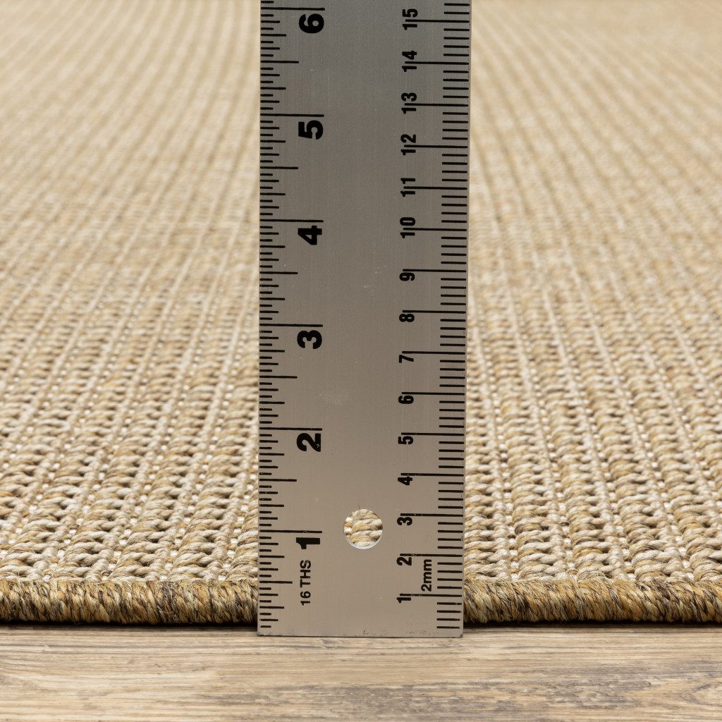 8′ X 8′ Beige Stain Resistant Indoor Outdoor Round Rug