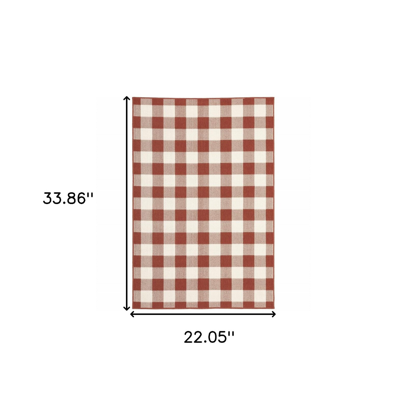 2′ X 3′ Red and Ivory Geometric Plaid Area Rug