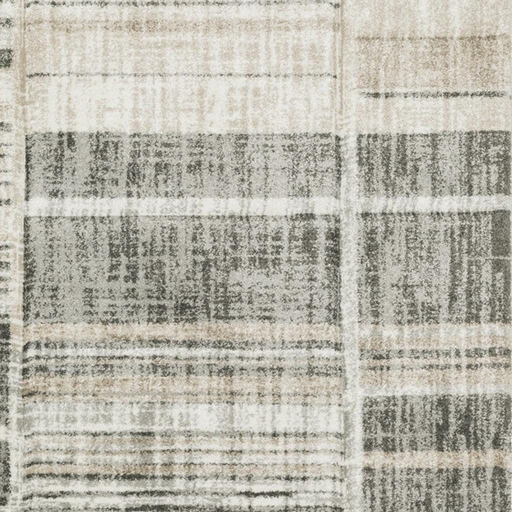 5′ X 8′ Grey Geometric Area Rug