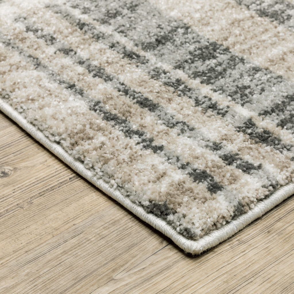 5′ X 8′ Grey Geometric Area Rug