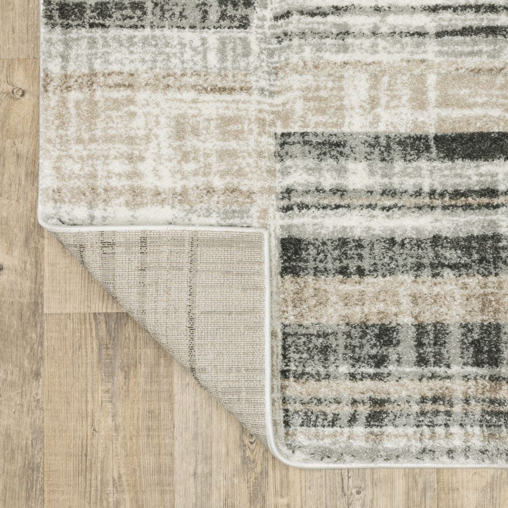 5′ X 8′ Grey Geometric Area Rug