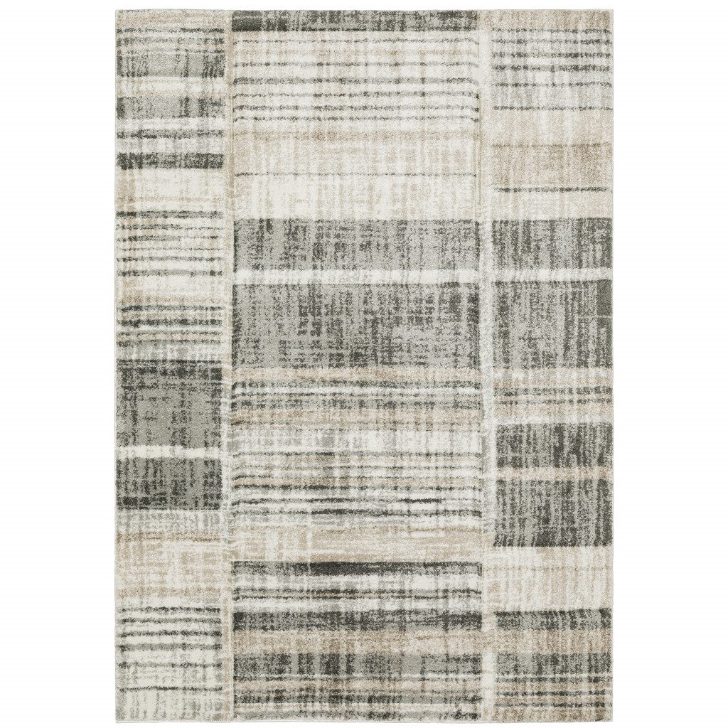 6′ X 9′ Grey Charcoal Geometric Area Rug
