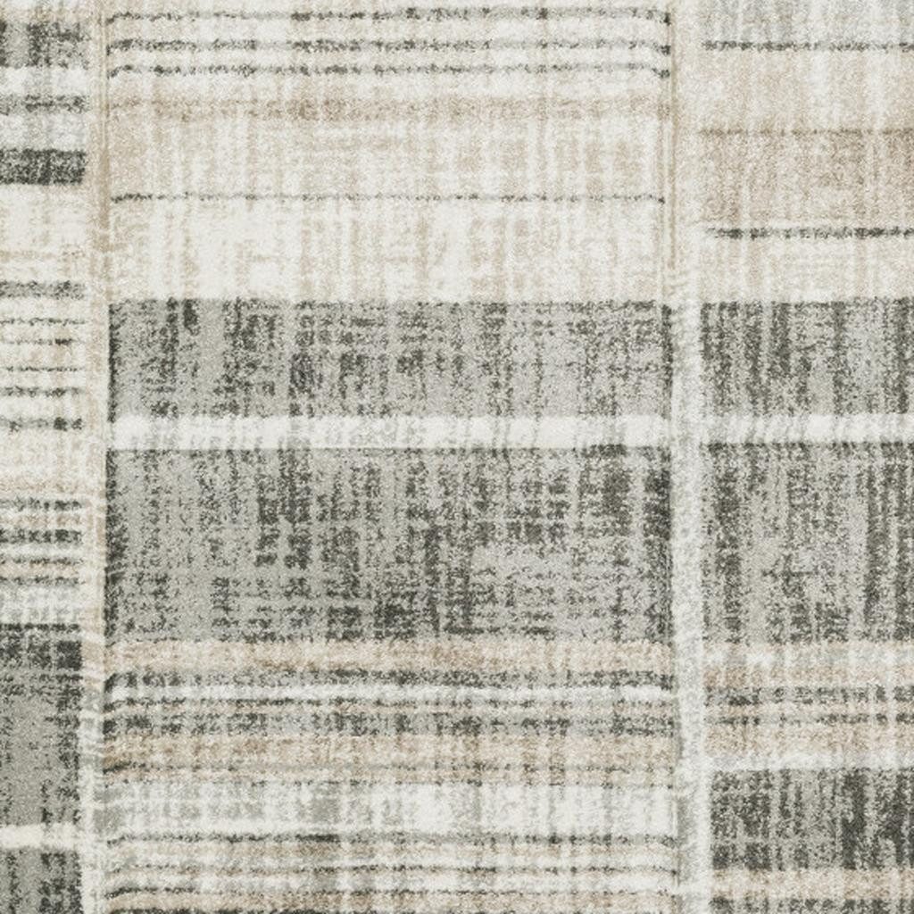 6′ X 9′ Grey Charcoal Geometric Area Rug