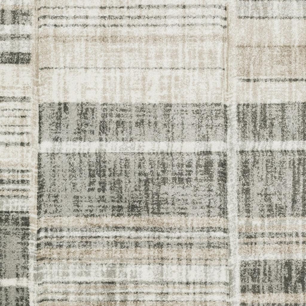 8′ X 11′ Grey Charcoal Geometric Area Rug