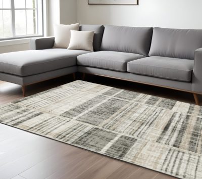 10′ X 13′ Grey Geometric Area Rug