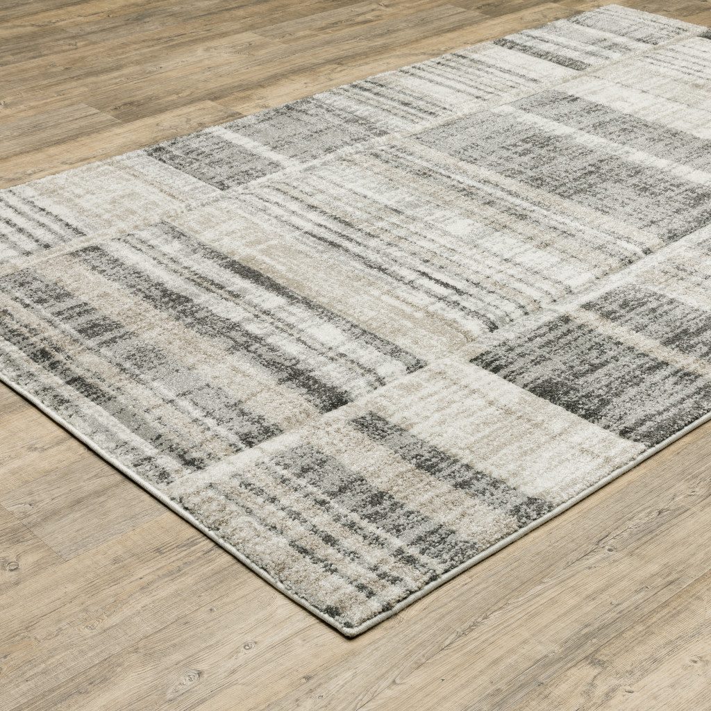 10′ X 13′ Grey Geometric Area Rug