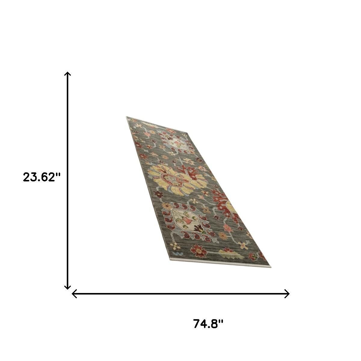 2′ X 6′ Oriental Runner Rug With Fringe II