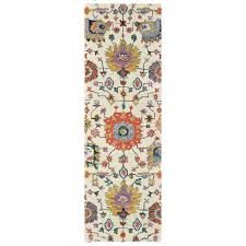 2′ X 6′ Ivory Oriental Runner Rug With Fringe