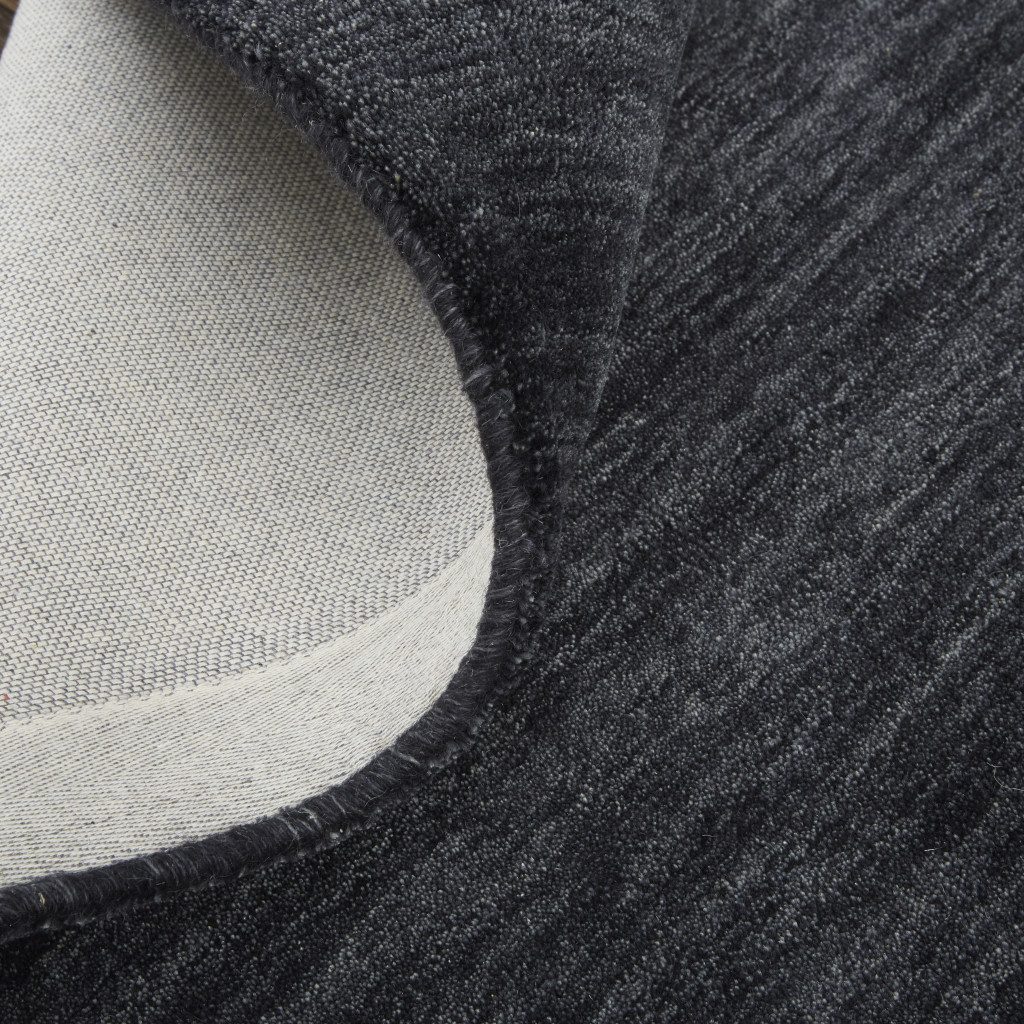 Black Wool Hand Woven Area Rug