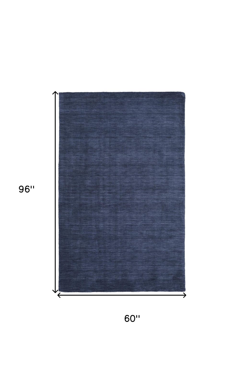 5′ X 8′ Blue Wool Hand Woven Area Rug
