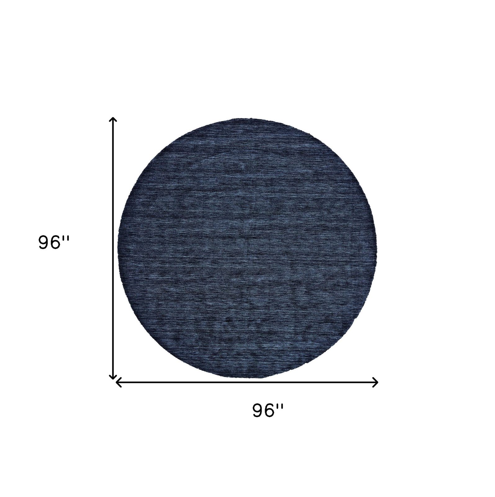 8′ Blue Hand Woven Wool Round Rug