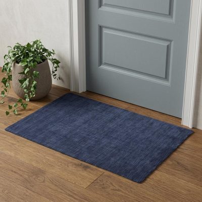 2′ × 3′ Blue Wool Hand Woven Area Rug
