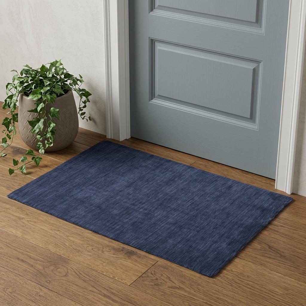 2′ X 3′ Blue Wool Hand Woven Area Rug