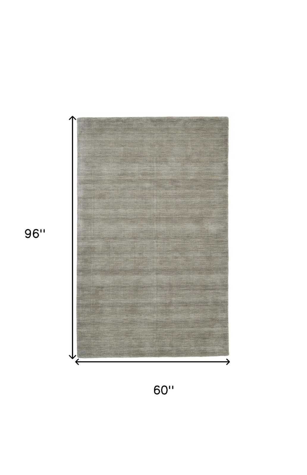 5′ X 8′ Gray and Ivory Wool Area Rug