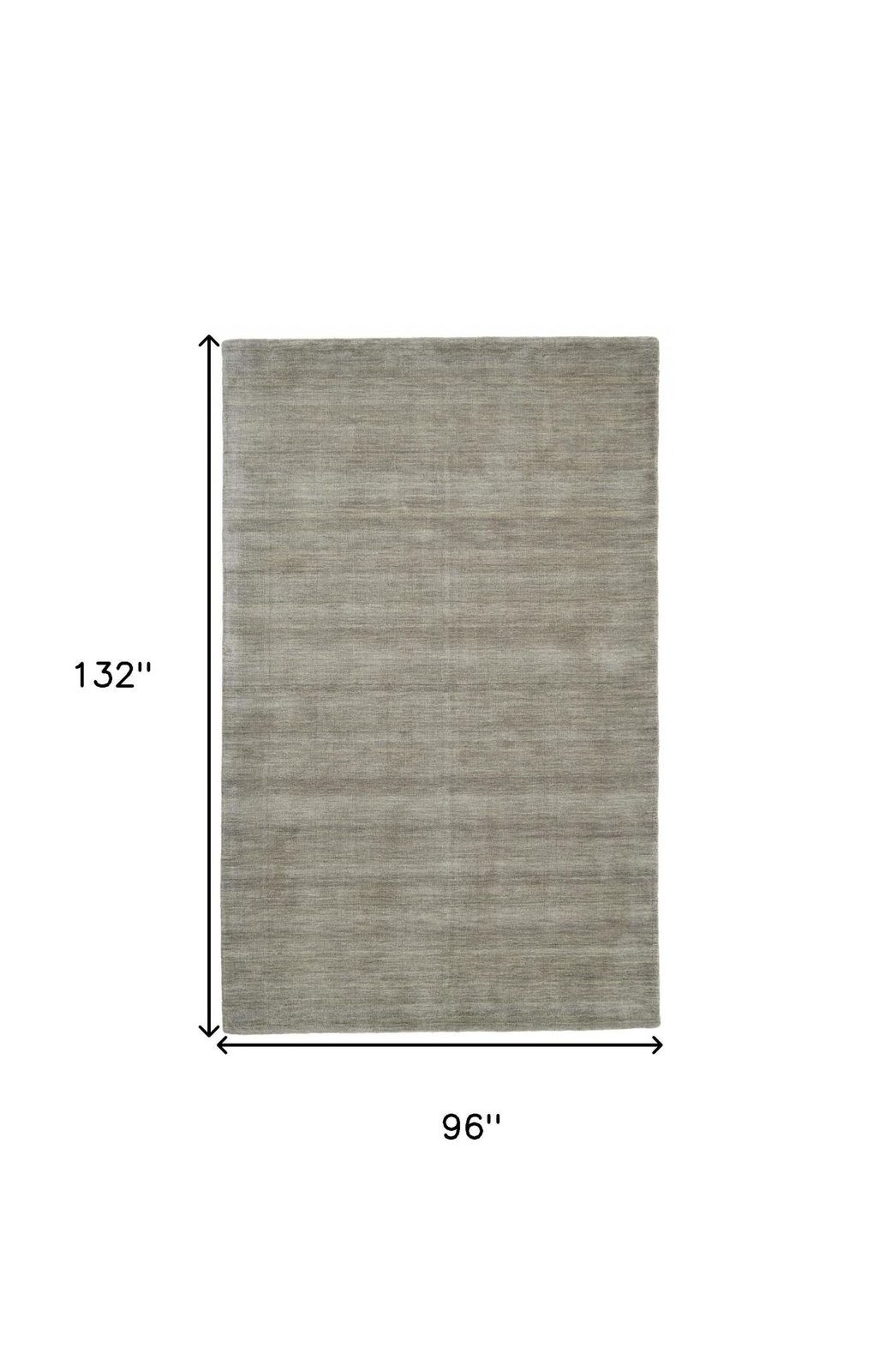 8′ X 11′ Gray and Ivory Wool Area Rug