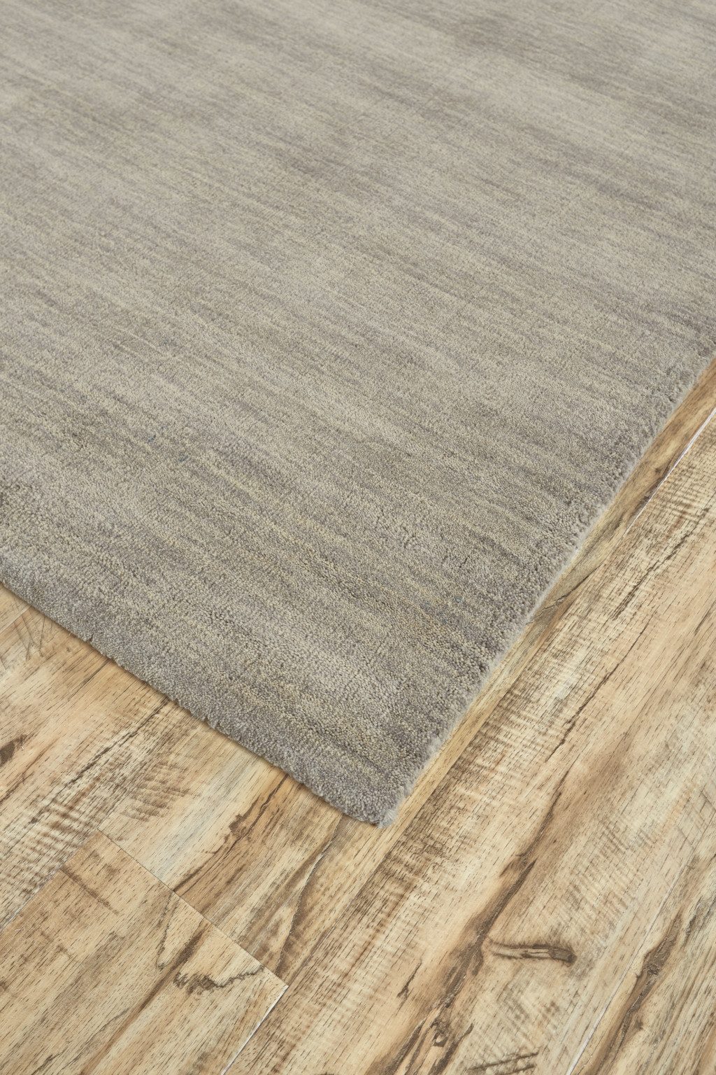 8′ X 11′ Gray and Ivory Wool Area Rug