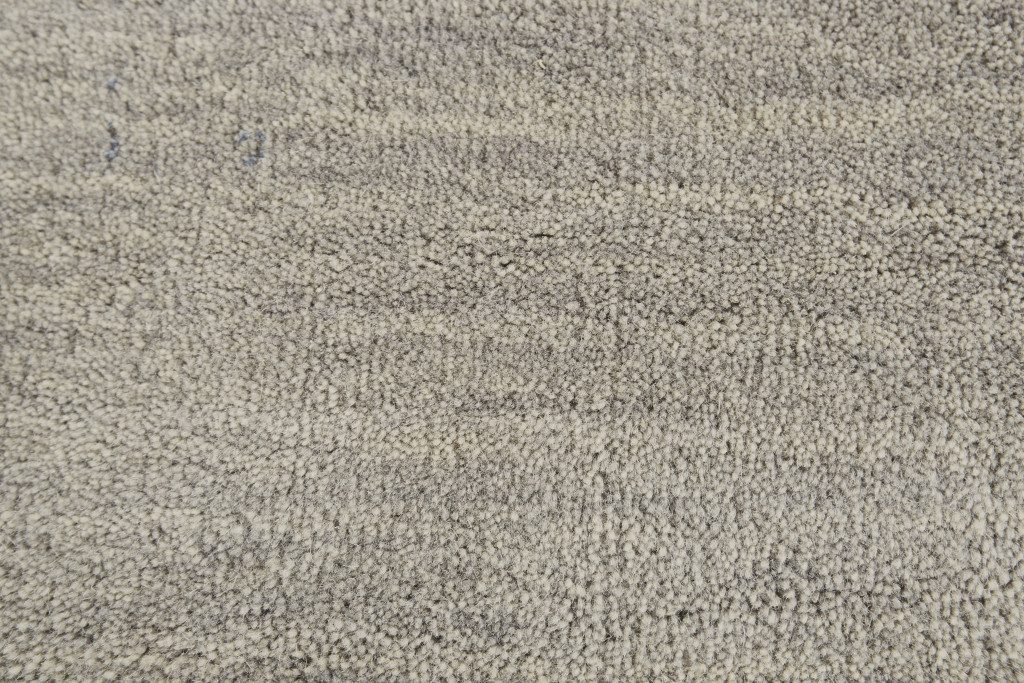 8′ X 11′ Gray and Ivory Wool Area Rug