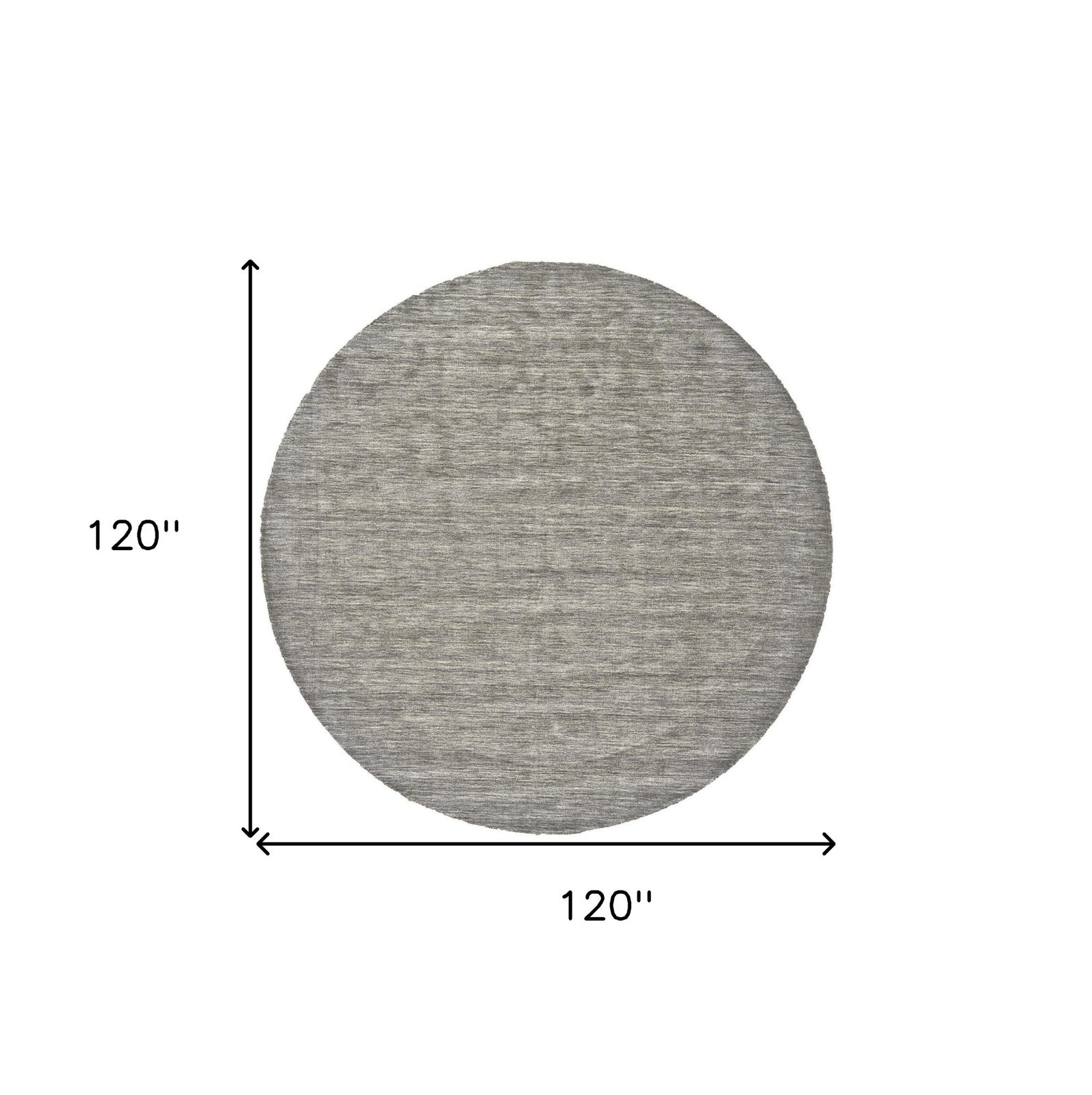 10′ Gray and Ivory Hand Woven Wool Round Rug