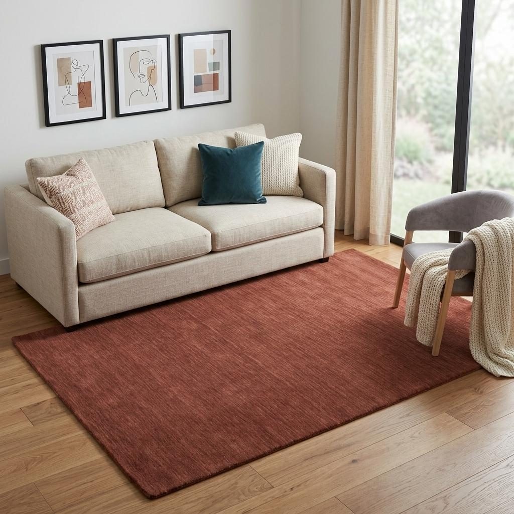 5′ X 8′ Orange and Red Wool Area Rug
