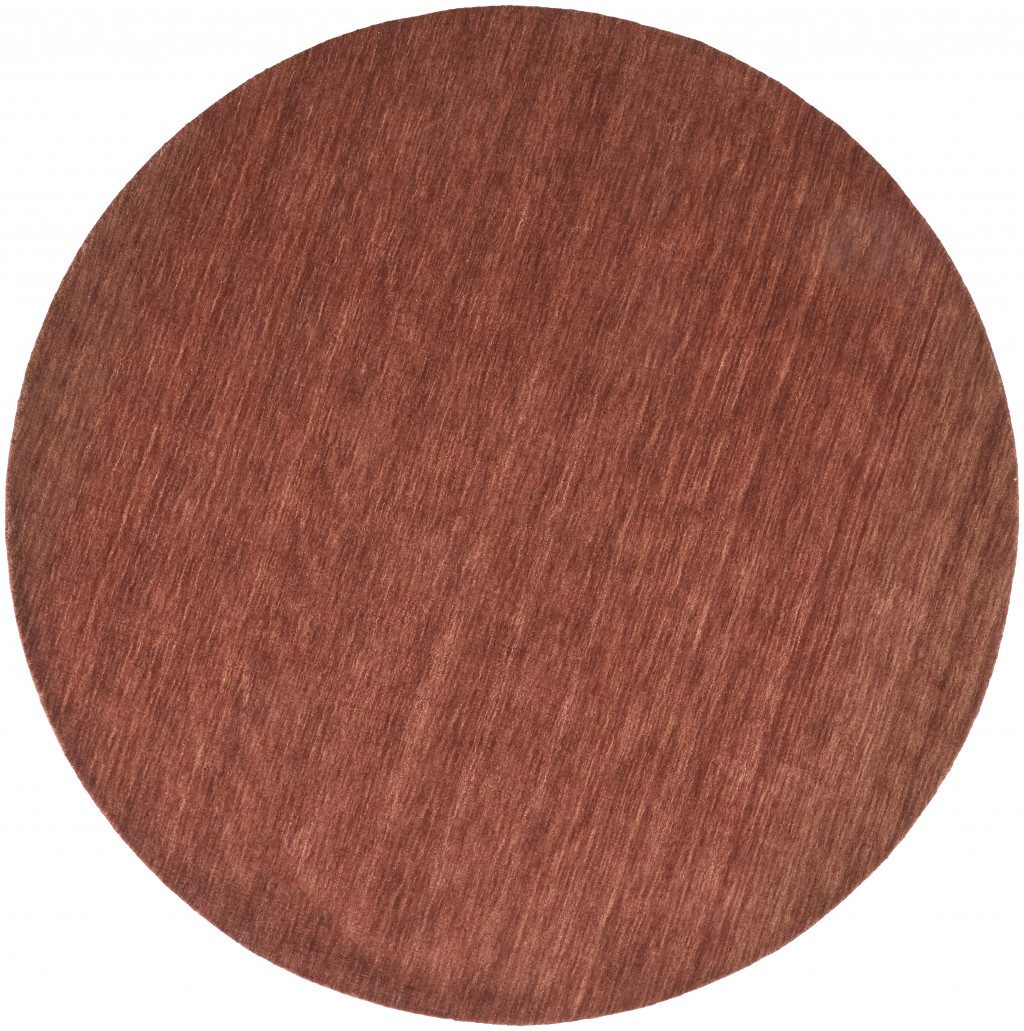 8′ Orange and Red Hand Woven Wool Round Rug