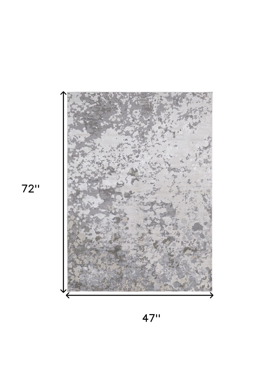 4′ X 6′ Silver Gray And White Abstract Area Rug