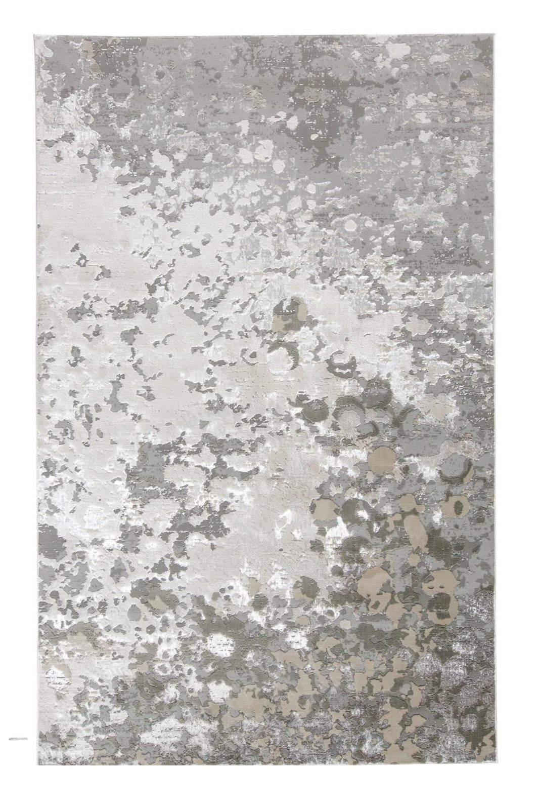 8′ X 10′ Silver and Gray Abstract Non-Skid Area Rug
