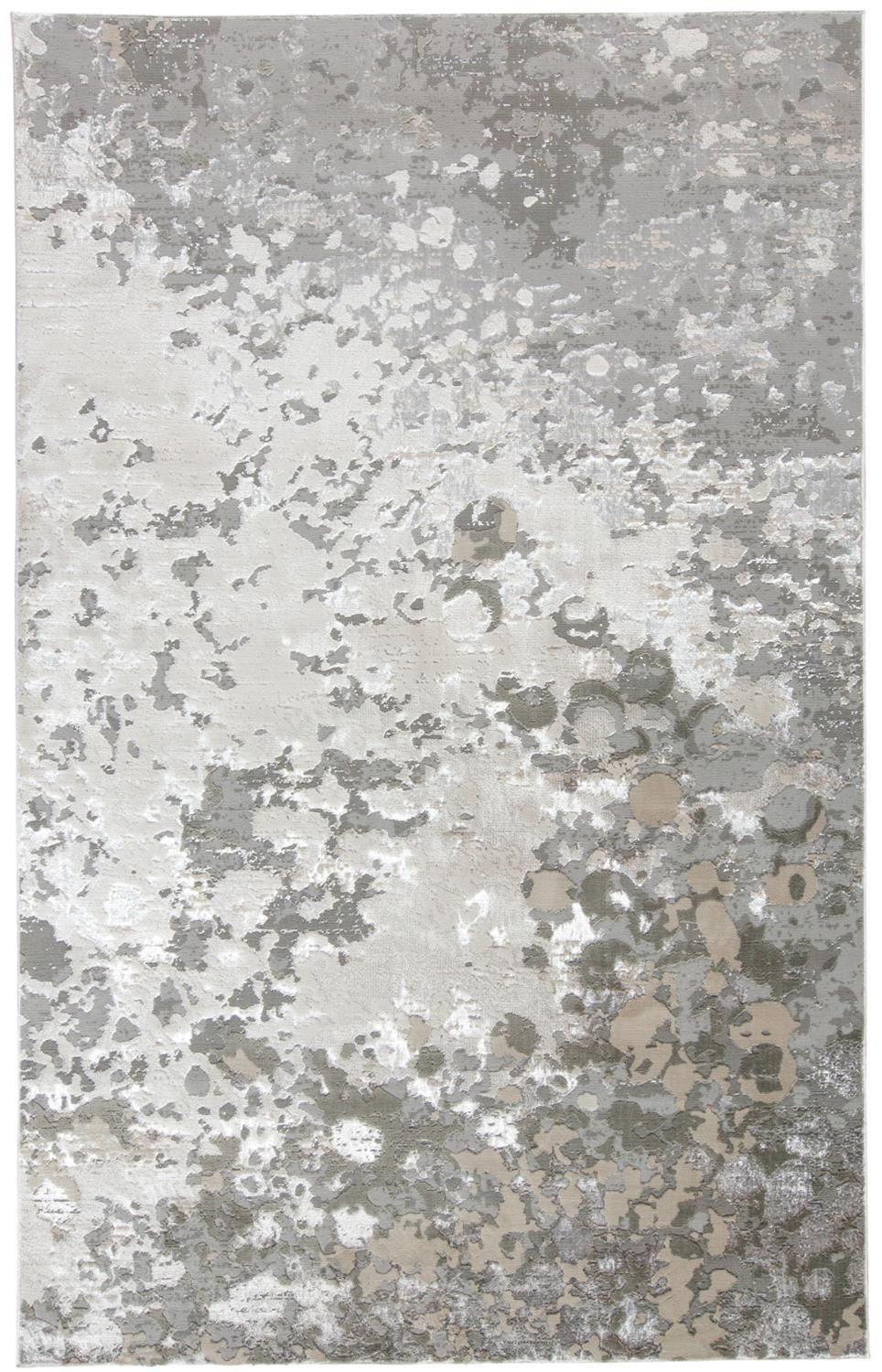 8′ X 10′ Silver and Gray Abstract Non-Skid Area Rug