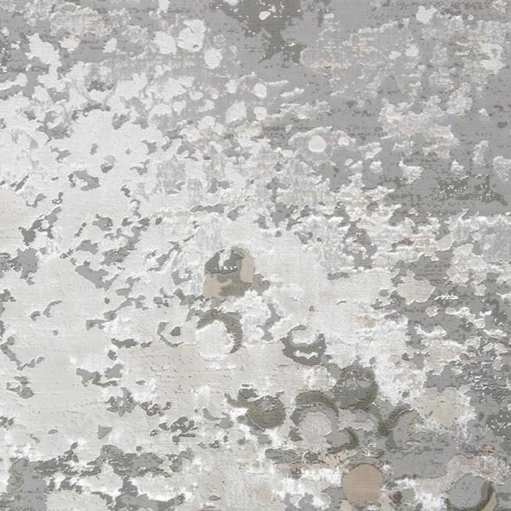 8′ X 10′ Silver and Gray Abstract Non-Skid Area Rug