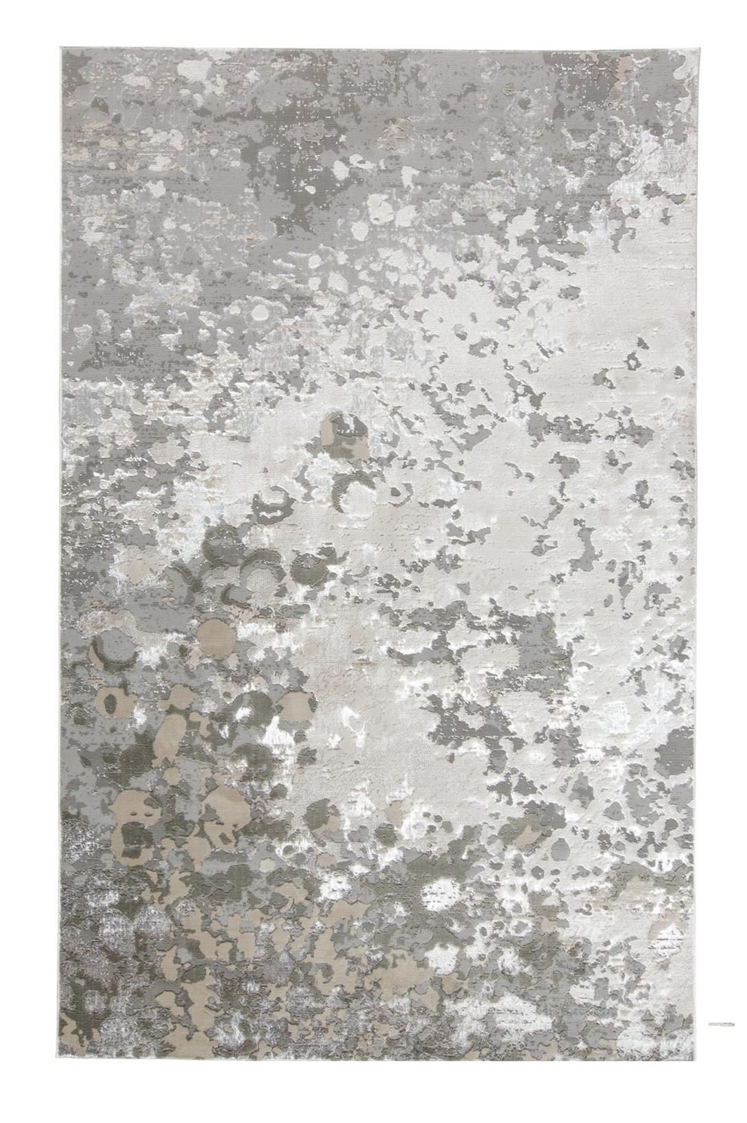 8′ X 10′ Silver and Gray Abstract Non-Skid Area Rug