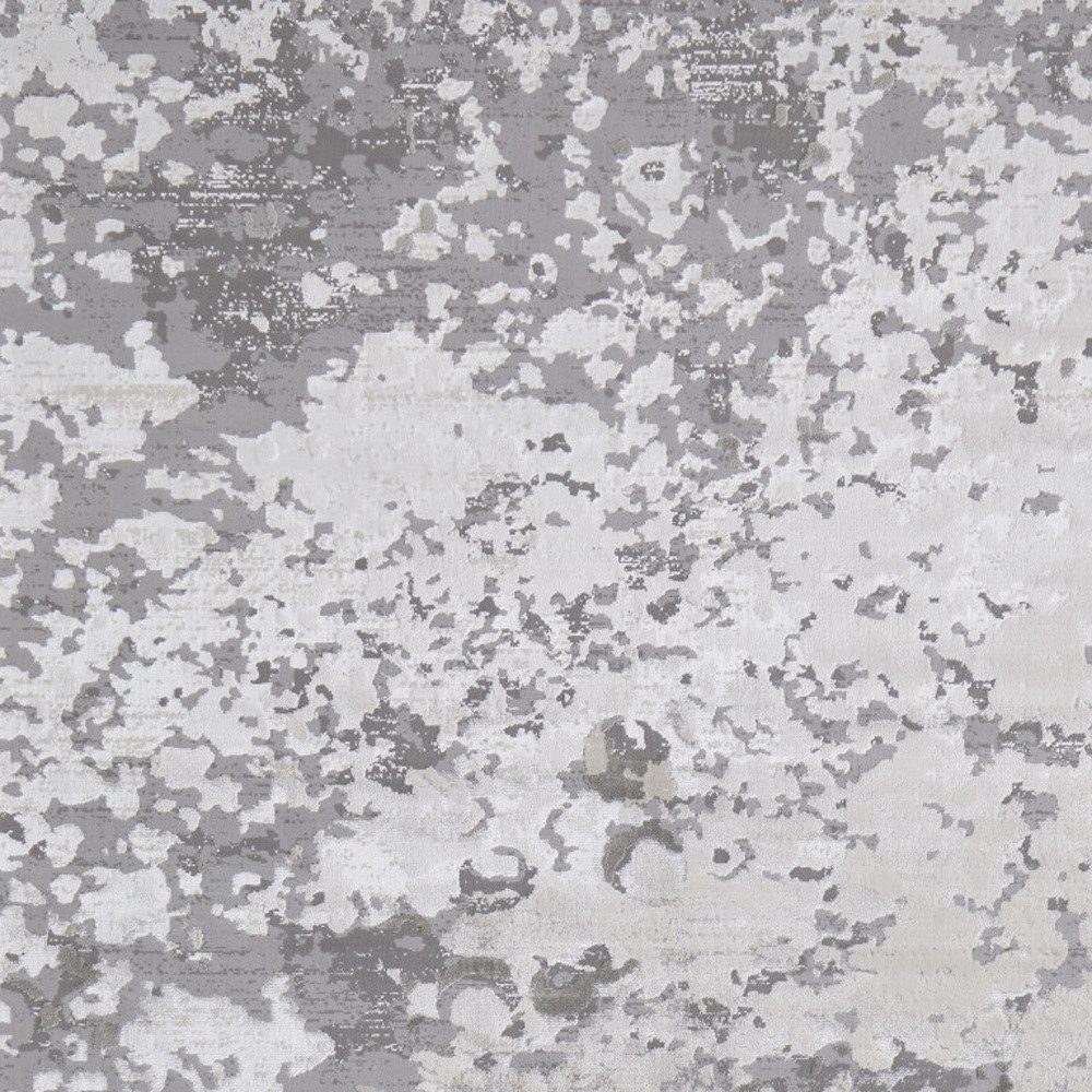 7′ X 10′ Silver Gray And White Abstract Area Rug