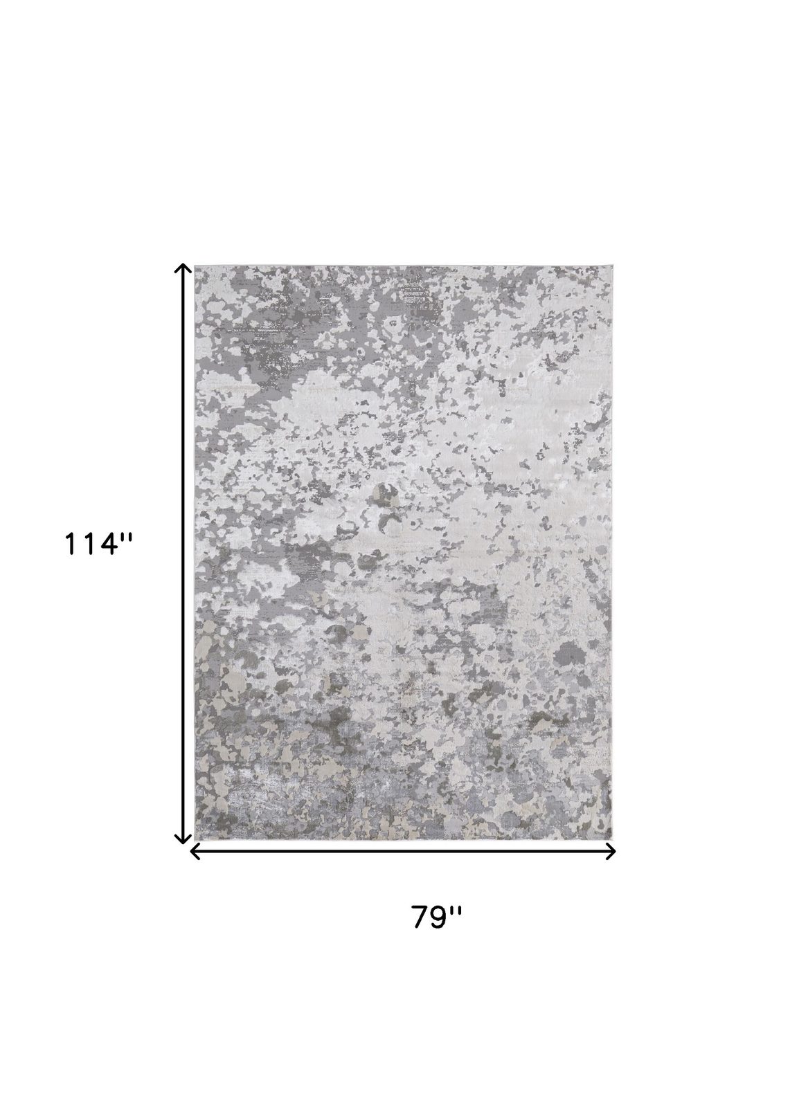 7′ X 10′ Silver Gray And White Abstract Area Rug