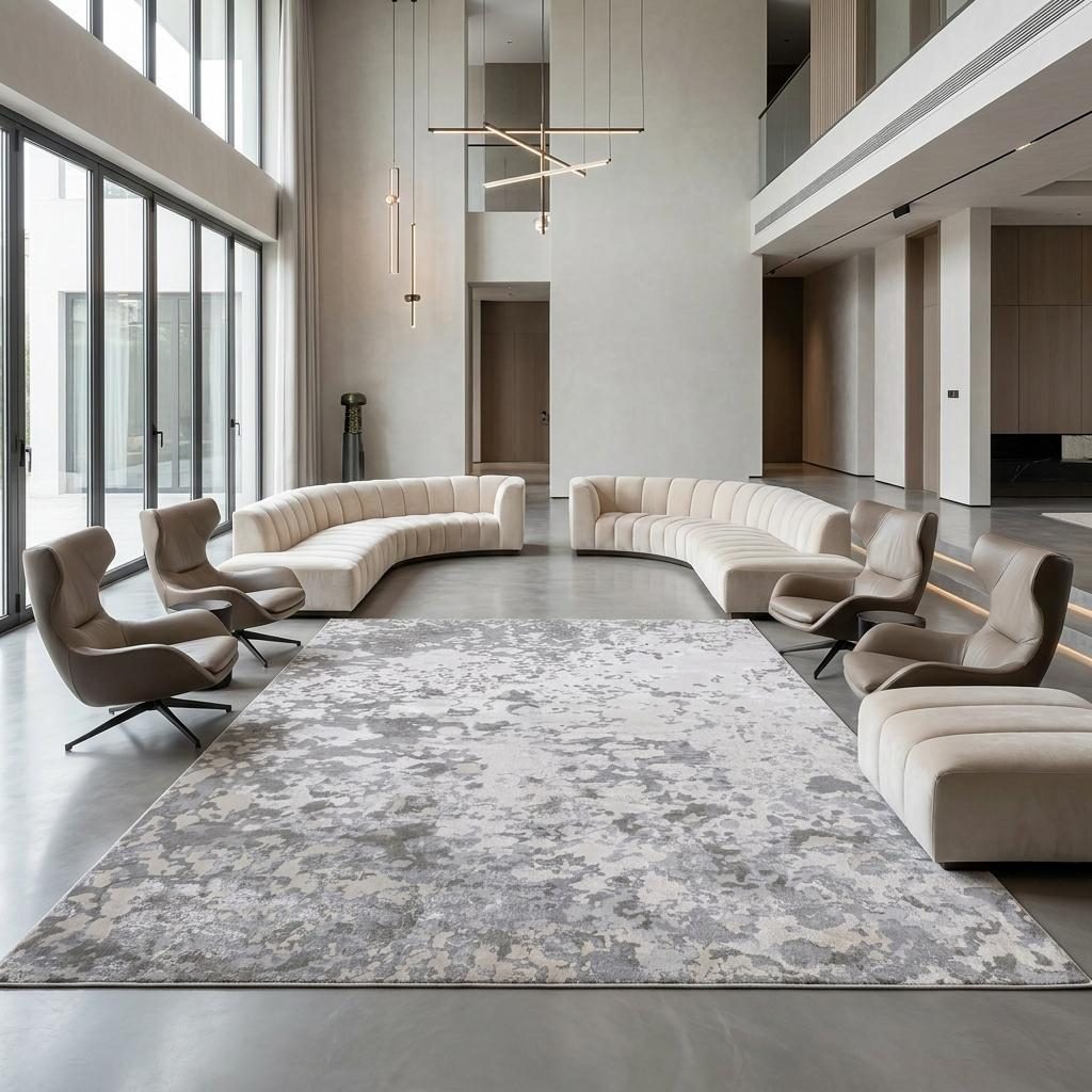 13′ X 20′ Silver And Gray Abstract Area Rug