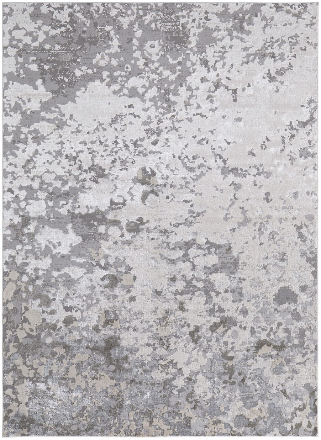 2′ X 3′ Silver Gray And White Abstract Area Rug